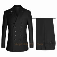 Traje Clásico Para Hombres Diseño Bespokado Chaqueta Y Pantalones Doble Botón Para Bodas Y Eventos Elegante Trajes Elegante Para Hombres 2024 - details 1