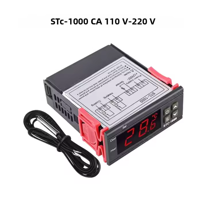 Controlador De Temperatura Digital LED STC-1000 Para Incubador Y Refrigerador Termostato Regulador De Calor Y Frío 220V - 1