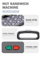 Molde De Nueces Waffle Skillet Horno Para Galletas Y Caramelo Con 12 Huecos Placa De Tostador Intercambiable Para Pastelería - details 7