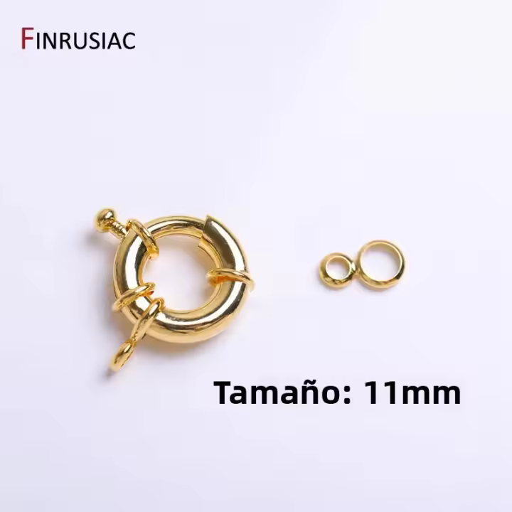 Cerraduras De Spring Para Joyería De 11mm/13mm/15mm Enchufes De Metal De Cobre Pintado De Oro 18K Para Fabricación De Joyas - 1