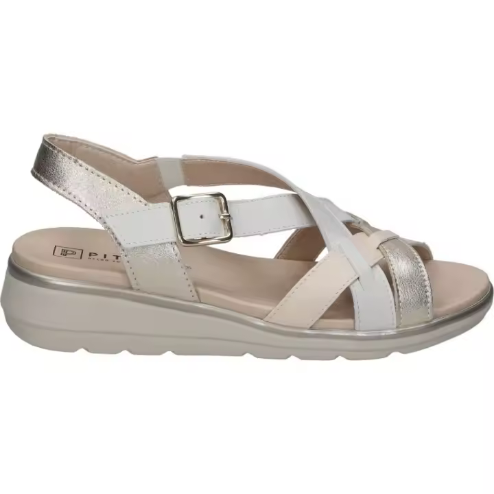PITILLOS | Sandalias de Piel Pitillos para Mujer – Sandalia con Cuña en Color Glacial con Detalles – Sandalia con Hebila Ajustable – De Piel – Cuña Media y Cómoda – Alta Calidad – Versátiles – Modelo 20111 - 1