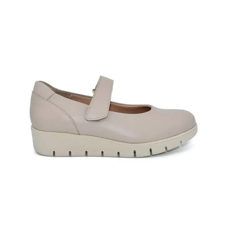 Chamby |Merceditas de piel beige| Mujer Piel Microfibra transpirable y termoreguladora Textil acolchada - 1