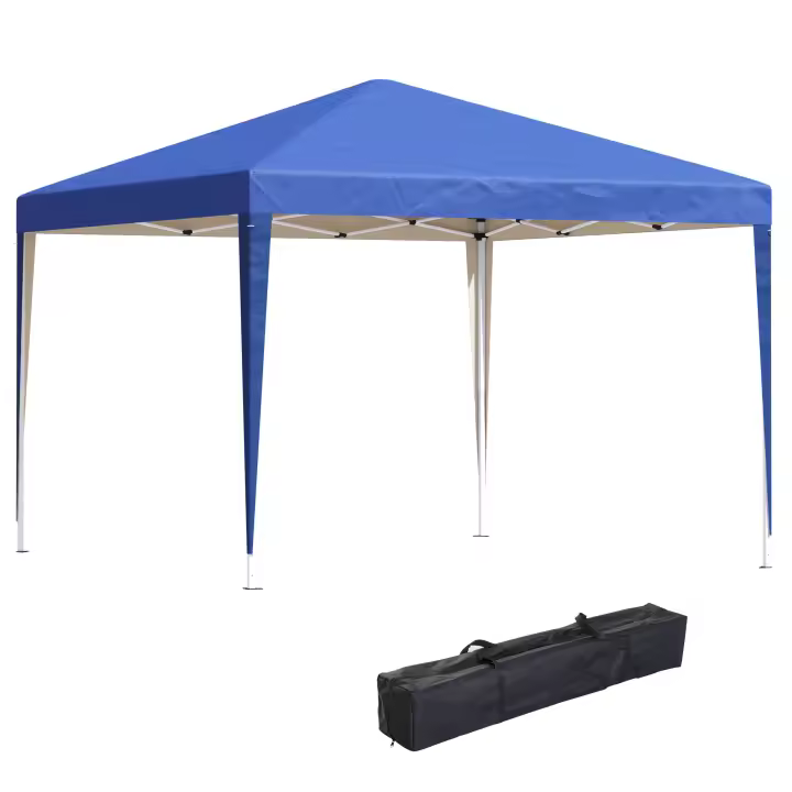 Gazebo aprox. Carpa de Jardín with Bolsa, camping Jardín gazebo, Azul 3x3m Imperable estable a prueba de frío pop up gazebo plegable Protección UV Tienda plegable - 1