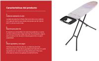 Vileda | Tabla de planchar Diamond M o S | Superficie de 120 x 38 cm o 114 x 33 cm con funda metalizada | Regulable en altura| Soporte para plancha resistente al calor | Diseño estable y seguro - details 0