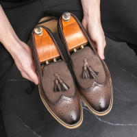 Zapatos De Liderazgo Elegante Para Hombre Casual Formal Slip-on Loafers De Cuero Tassel Para Noche Fiesta Boda Zapatos De Velada - details 15