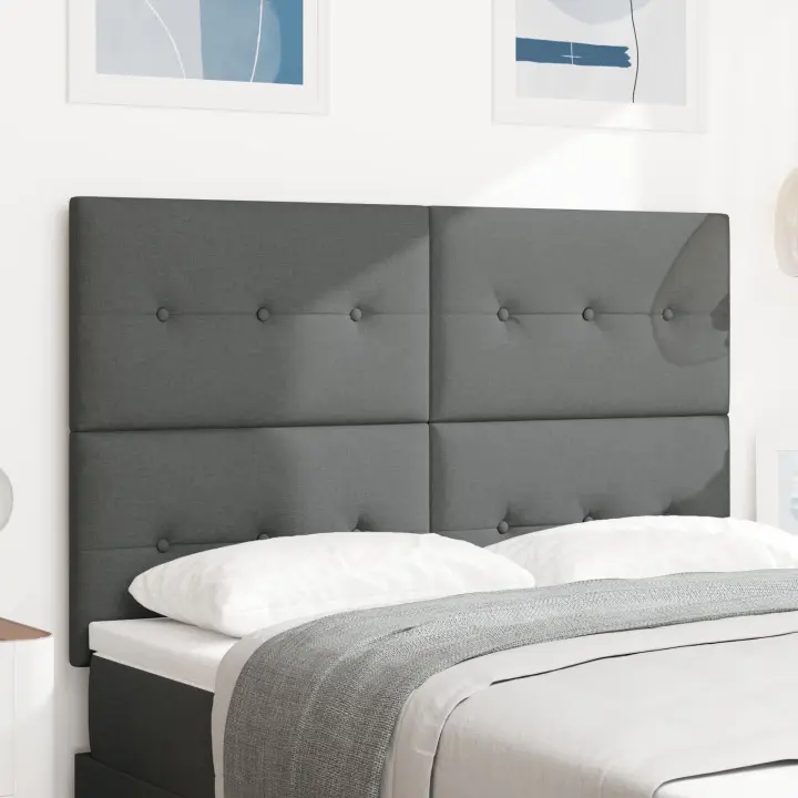 Cabecero LED vidaXL Gris Oscuro 72 cm Tela - 1