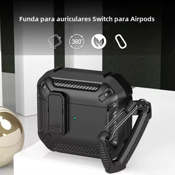 Funda Protectora Para Apple Airpods pro 1er 2do Generación Con Cierre Seguro Y Llavero Funda Rígida Para Airpods 3 2 1 - 1