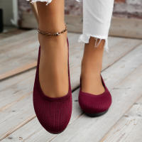 Zapatillas De Ballet Planas Para Mujer Confortables De Tejido Casual Slip on Oficina Barco Talla Grande Mocasines Redondas - details 22