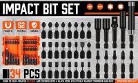 EasySpeed Juego de 34 Puntas de Destornillador, Estuche Profesional Acero S2, Estrella Phillips, Torx, Plano, Cuadrado, Portabits, Llave de vaso y Tuerca Hexagonal. Vástago de Impacto para Taladro - details 1