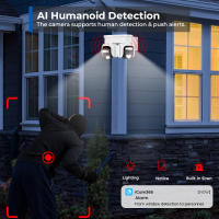 Cámara De Seguridad IP 4K Dual PTZ 8MP Con Zoom Digital 10X WiFi Exterior Vigilancia Cámara HD 4MP CCTV iCam365 APP Detección De Humanos - details 6