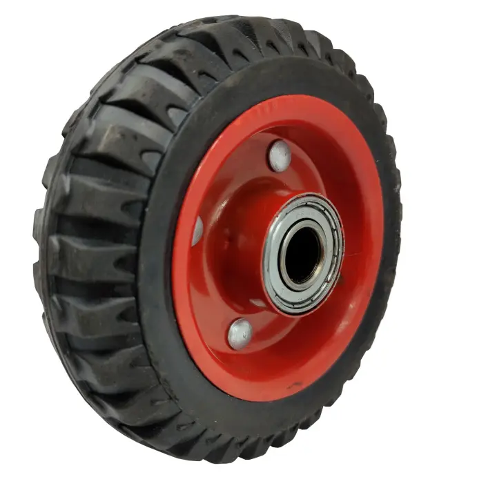Tradineur - Rueda para carretilla de 15 cm de diámetro y 4,5 cm de grosor especial para pavimentos de difícil acceso, neumático para carretillas, distintos tipos de superficies - 1