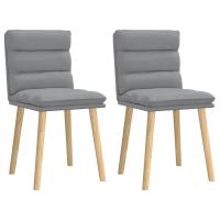 vidaXL Sillas de comedor 2 unidades tela gris en color Taupé/Azul vaquero/Negro y más | cómodas modernas ergonómicas para comedor cocina salón hogar - details 7