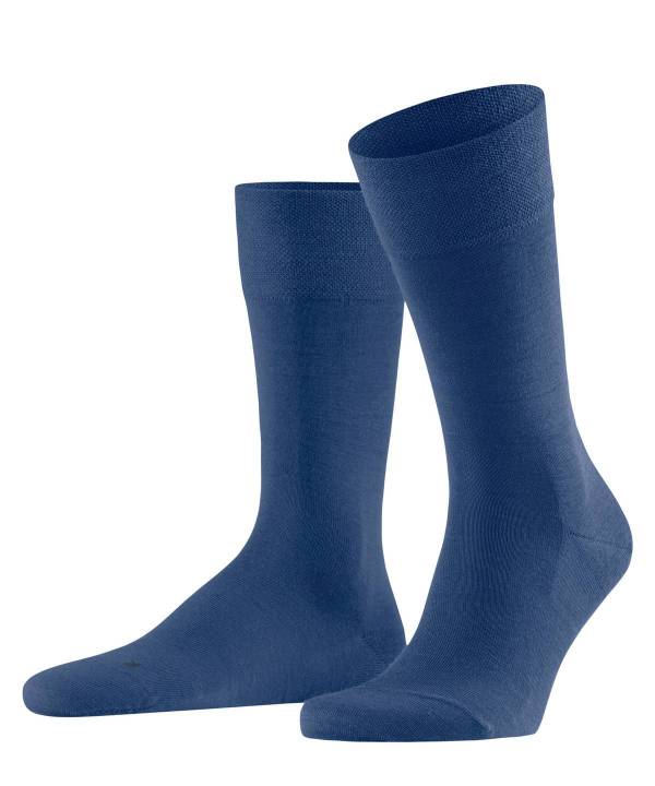 Men Socks FALKE Family M Kh Algodón Sostenible Lisos 1 Par, Calcetines Largos Hombre, Azul Dark Navy 6375, 39-42 Socks Men's Uk
