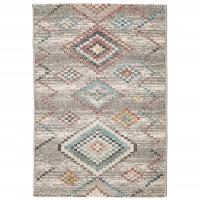 vidaXL Alfombra de interior/exterior diseño vintage ARBIZU 160x230 cm Color Rosa,  Multicolor,  Gris claro y mas Alfombras de área  Alfombra de Piso para Sala de Estar Dormitorio Habitación Salón - details 3