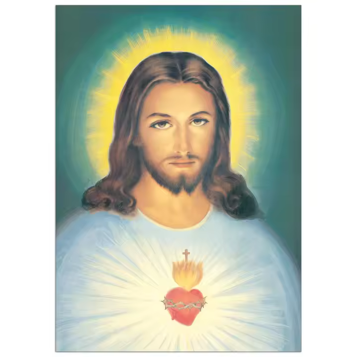 Panel decorativo religioso, listo para colgar. -S. Corazón De Jesús-Cm 50x70 - 1