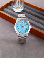 Reloj De Pulsera De Cuarzo Para Hombre 2024 Reloj De Moda De Negocios Casual De Acero Inoxidable Plateado Clásico De Alta Calidad Con Marcadores Arábigos Y Calendario Completo - details 0