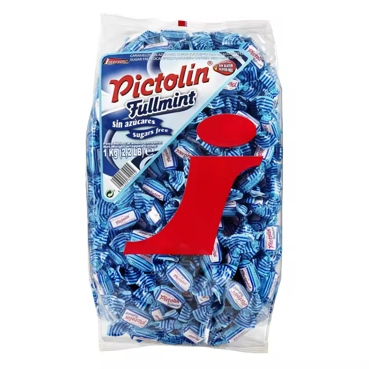 CARAMELOS PICTOLIN MENTA FULLMINT SIN AZÚCAR 1KG. INTERVAN - 1