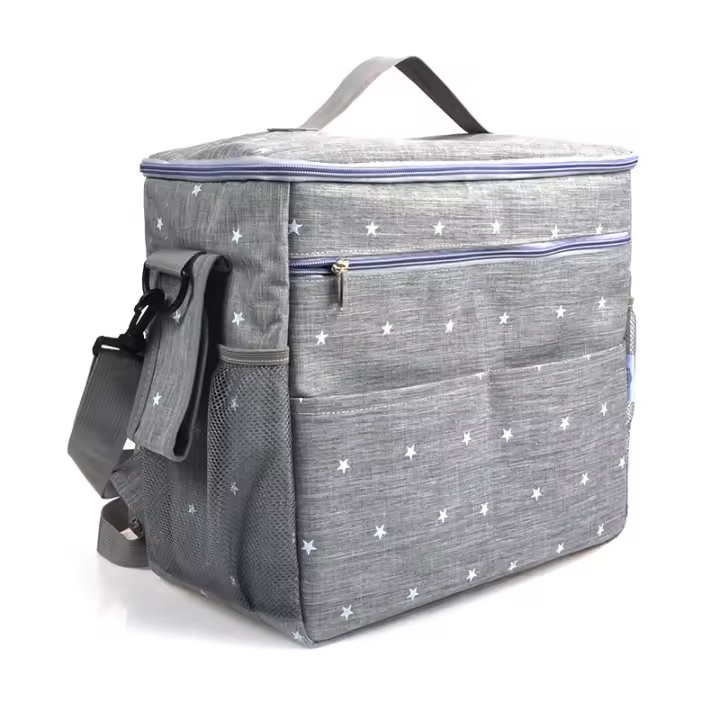 Bolsa de almacenamiento universal para cochecito de 14,6x12,2x7,5 pulgadas, Bolsa Grande impermeable para pañales de Bebe, 4 maneras de LeVar La mopila (GRIS) - 1