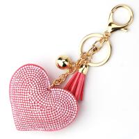 Llavero De Corazón Con Rhinestone Y Cristales Para Mujer Llavero De Dedo Con Correa De Cristal Para Bolso Y Cartera Regalo Decorativo De Zinc Alloy - details 8