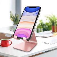 Soporte de escretorio de aluminio compatible con interruptor, todos los teléfonos inteligentes, iPhone 16, 15, 14, 13, 12, Mini Pro Max, Xs Max, Xr, X, Se 8, 7, 6, 6S más, SE 5, 5S, oro rosa - details 0