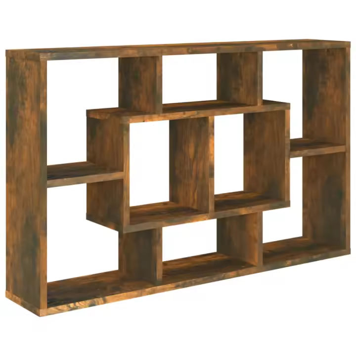 VidaXL Estantería de madera Madera Ingeniería Roble Ahumado 85x16x52,5 cm - 1