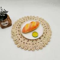 Mantel Individual De Rotonda 38cm Hecha De Rattan Y Trigo Natural Suelta Antideslizante Y Resistente Al Calor Para Mesa De Comedor - details 0
