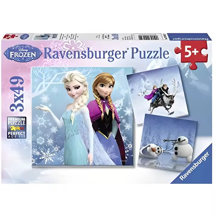 Ravensburger - Frozen - Puzzle 3x49 Piezas, Edad Recomendada 5+ años - Dimensiones: 21 x 21 cm - 1