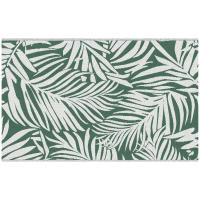 Outsunny Alfombra de Exterior 152x243 cm Alfombra Reversible con Patrón de Hojas para Terraza Balcón Patio Camping Playa Verde Oscuro y Blanco - details 0