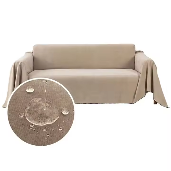 Manta multiusos impermeable para sofá, cubierta de muebles de Color sólido, tela duradera a prueba de polvo, antiarañazos, decoración del hogar y sala de estar - 1