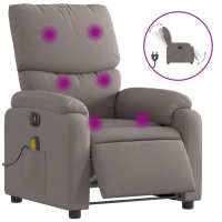 vidaXL Sillón reclinable de masaje eléctrico tela Gris claro, Gris oscuro, Negro Sillon Dormitorio Sillon Comodos Silla Relax Sillón Sofá - details 5