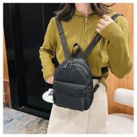 Mochila Mini Para Mujer De Nylon Blanco Estilo Casual Con Bolsillo Exterior Cierre De Cremallera Adecuada Para Escuela Y Viajes - details 7