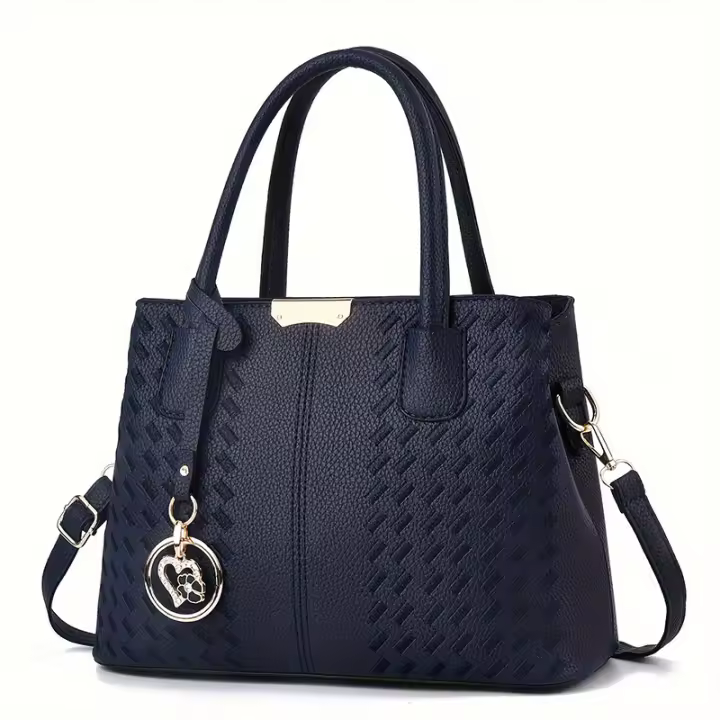 Bolso De Hombro Para Mujer Estilo Europeo Y Americano Con Patrón De Lichi Bordado Moda Bolso De Mano Diagonal Material PU Con Lining De Nylon - 1