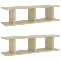 vidaXL Estantes de pared 2 uds contrachapada 75x18x20 cm Blanco, Negro, Gris Mueble Almacenaje Estantería para Oficina, Estudio, Dormitorio Estantería/Librería/ mueble de Almacenamiento - details 8
