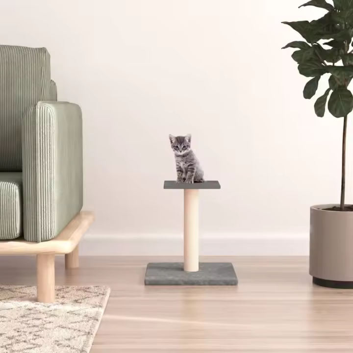 vidaXL Poste Rascador para Gatos con Plataforma Árbol de Escalada Color Crema,  Gris claro,  Gris oscuro y mas - 1
