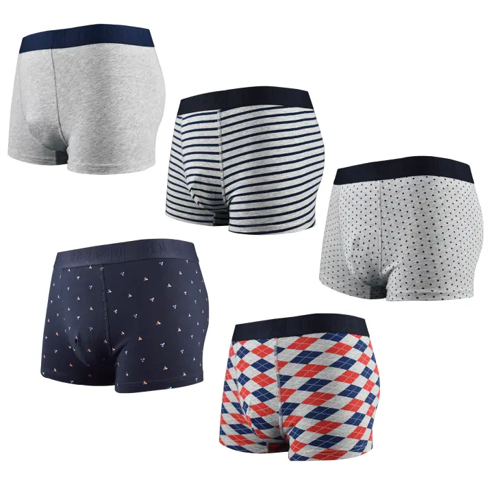 DOUBLE M, Pack de 5 Boxers, Calzoncillos Hombre Algodón, Bóxer Cómodos, Bóxer Hombre Multicolor, Bóxer Estampado, Cinturilla Elástica, Regalo para Navidad, Disponibles en Tallas S,M,L,XL,XXL - 1