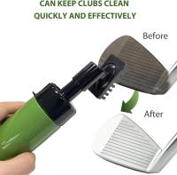 Golf Club Cleaner Brush, Green Golf Club Brush Groove Cleaner Kit de limpieza Golf Club, Limpiador profesional de pelotas de golf - details 1