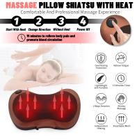 Masajeador de cuello y espalda, Almohada de Masaje Relajante con función de Calor y rotación de 360°,  Shiatsu para Hombros y Espalda, Incluye cinturón de extensión, Masaje para el Cuello - details 2