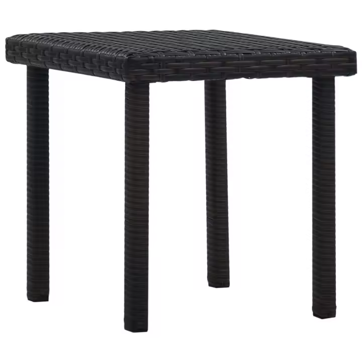 vidaXL Mesita de centro de jardín ratán sintético 40x40x40 cm en color Negro/Marrón | estructura resistente ideal para salón dormitorio o estudio - 1