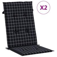 vidaXL Cojines de silla de respaldo alto 2 uds tela 120 x 50 x 3 cm Color Antracita,  Negro,  Azul real y mas Cojín Decorativo de Asiento Cojines de muebles de salon - details 1