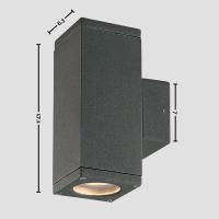 Novolux Lighting - Aplique de pared- CUB, uso exterior, GU10, 2X 4,5W, up&own, aluminio, H17,1 cm, antracita, exterior - details 2