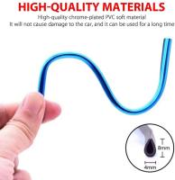 10 Pcs 20cm Tiras De Ventilador De Aire Acondicionado Para Coche En Forma De U Cromo PVC Colorido Brillante Para Decoración Del Coche - details 1
