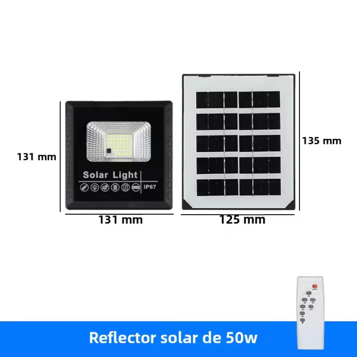 Luz Solar LED De Flood Para Exterior Con Control Remoto 50W 100W 200W 300W 500W Reflectores De Punto Para Jardín Y Calle - 1