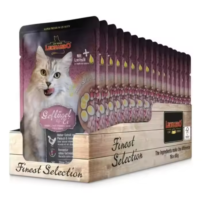 Leonardo Menú Finest Selection Pollo y Huevo - 16 Sobres de 85gr - 1