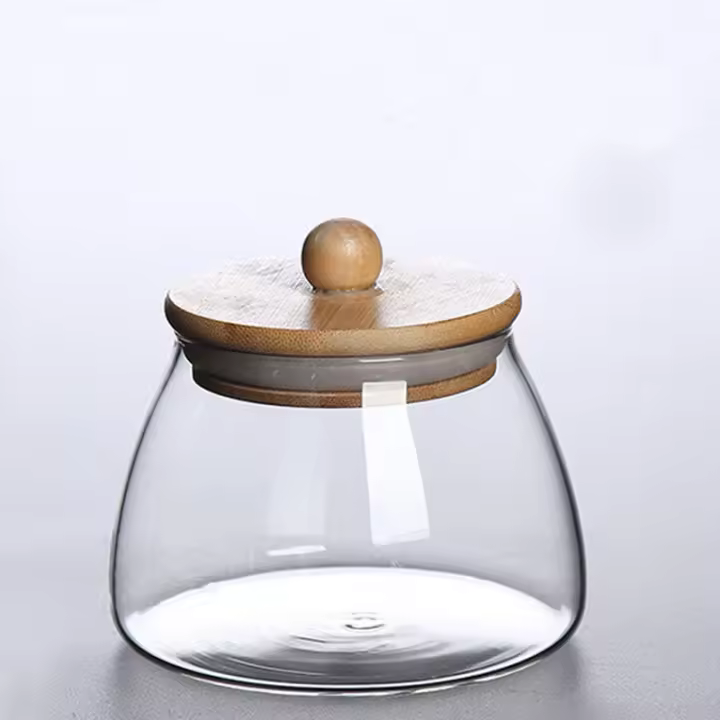 Juego De Botellas De Almacenamiento Ecológicas De Vidrio Con Tapa Madera Para Cocina Gran Capacidad Para Azúcar Y Té - 1