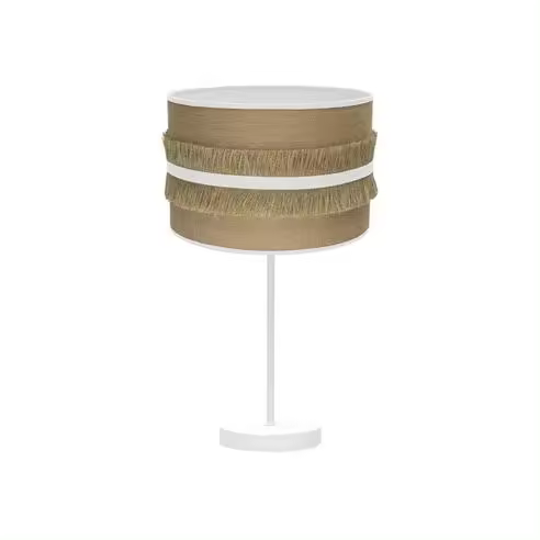 FABRILAMP Lámpara de Mesa Sobremesa Grande Natalia 1xe27 Blanco/saco-blanco 62x30x30 Cm - Diseño Elegante - 1