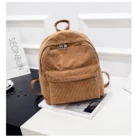 Mochila De Corduroy Para Mujer Estilo Casual Color Sólido Bolsa De Hombro Con Capacidad Para Computadora Y Zapatos - details 9