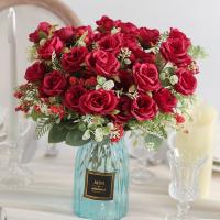 1/3Pcs Arreglo De Rosas Artificiales Para Decoración De Hogar Y Jardín Decoración De Bodas Y Fiestas Fake Flowers Para Exterior Y Navidad - details 1