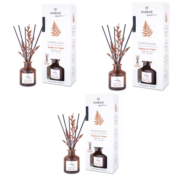 PACK 3 - Ambientador Mikado Ambar y Cedro 40 Ml - Despierta tu Alma y Conecta con tu Esencia - Aromatizante Duradero para el Hogar - 1
