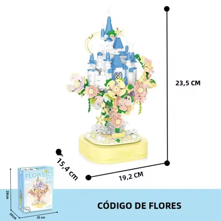 Bloques De Construcción De Castillo Creativo Con Música Y Luz Para Niñas Juguetes DIY De Bloques Pequeños Para Niños Modelos De Jardín Y Castillos En El Cielo Regalos Creativos Para Niñas - 1