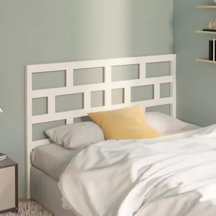 vidaXL Cabecero de cama madera maciza de pino blanco 126x4x100 cm - 1